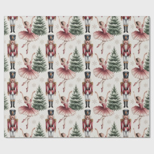 Nutcracker Ballerina ballet dancer christmas tree  Wrapping Paper
