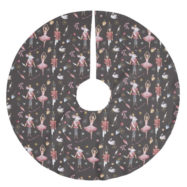 Nutcracker Ballerina Christmas gifts Brushed Polyester Tree Skirt (Front)
