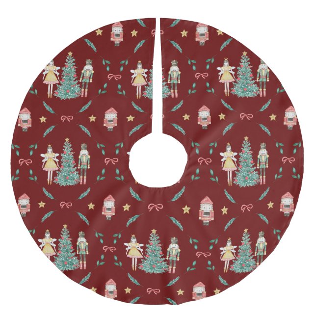Nutcracker Ballerina Christmas gifts Brushed Polyester Tree Skirt (Front)