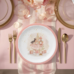 Nutcracker Ballerina Christmas Paper Plate