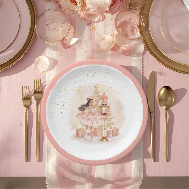 Nutcracker Ballerina Christmas Paper Plate (Creator Uploaded)