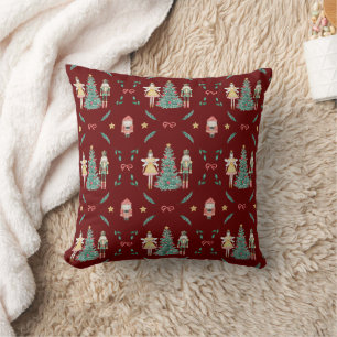 Nutcracker Ballerina Christmas  Throw Pillow