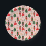 Nutcracker & Ballerina Cute Pink Christmas Paper Plate<br><div class="desc">Nutcracker & Ballerina Cute Pink Christmas Paper Plates</div>