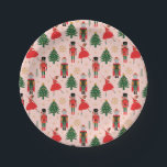 Nutcracker & Ballerina Cute Pink Christmas Paper Plate<br><div class="desc">Nutcracker & Ballerina Cute Pink Christmas Paper Plates</div>
