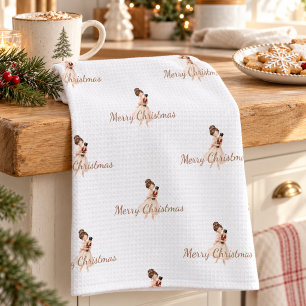 Nutcracker Ballerina Dancer Christmas Kitchen Towel