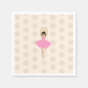 Nutcracker Ballerina Snowflake Pattern Napkin