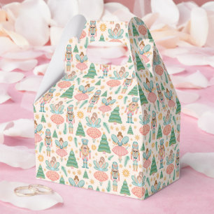 Nutcracker Ballet and Fairies on Cream Background Favor Box