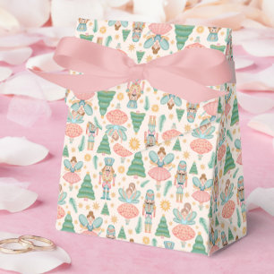 Nutcracker Ballet and Fairies on Cream Background Favor Box