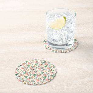 Nutcracker Ballet and Fairies on Cream Background Paper Coaster