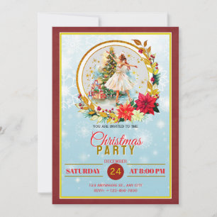 Nutcracker Ballet Ballerina - Christmas Party Holiday Card