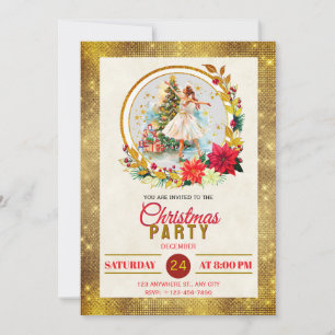 Nutcracker Ballet Ballerina - Christmas Party Holiday Card