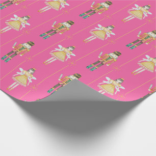 Nutcracker Ballet Ballerina Pink Vintage Christmas Wrapping Paper