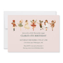Nutcracker Ballet Blush Pink Birthday Party Invite