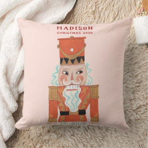Nutcracker ballet character Pink Throw Pillow