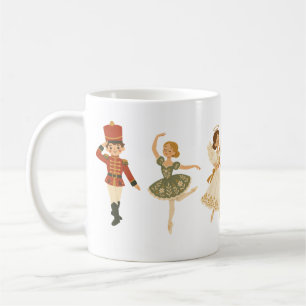 Nutcracker Ballet Characters Cream Christmas Coffee Mug
