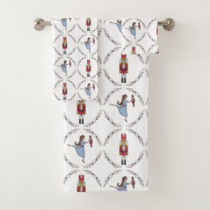 Nutcracker Ballet Christmas Bathroom Decor Bath Towel Set