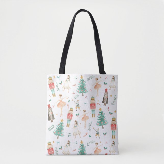 Nutcracker Ballet Christmas Images Tote (Front)