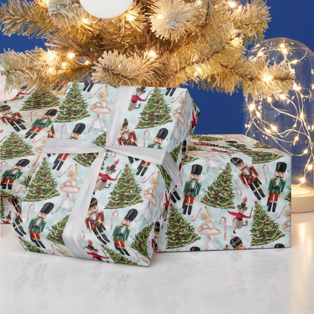 Nutcracker Ballet Christmas Images Wrapping Paper (Holidays)