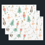 Nutcracker Ballet Christmas Images Wrapping Paper Sheet<br><div class="desc">Christmas Wrapping Paper with Nutcracker Ballet images - Nutcracker,  Ballerina,  Mouse King,  Drosselmeyer,  Clara,  Sugarplum Fairy</div>