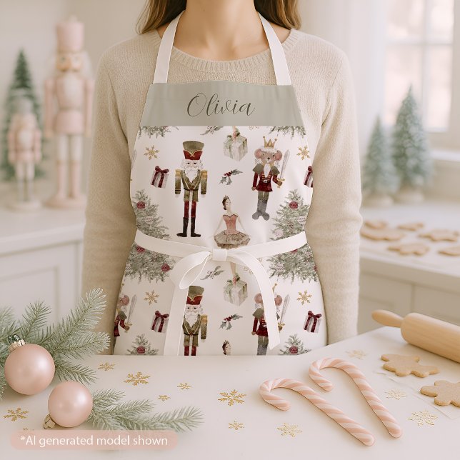 Nutcracker Ballet Christmas Personalized  Apron (Creator Uploaded)