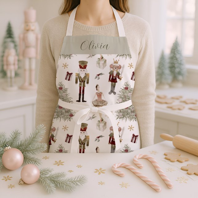Nutcracker Ballet Christmas Personalized  Apron (Creator Uploaded)