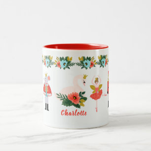 Nutcracker Ballet Christmas Personalized Name Two-Tone Coffee Mug