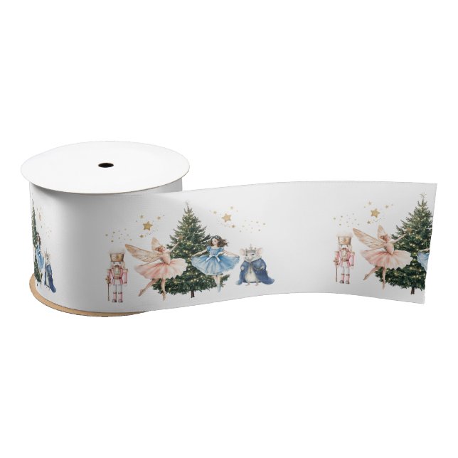 Nutcracker Ballet Christmas  Satin Ribbon (Spool)