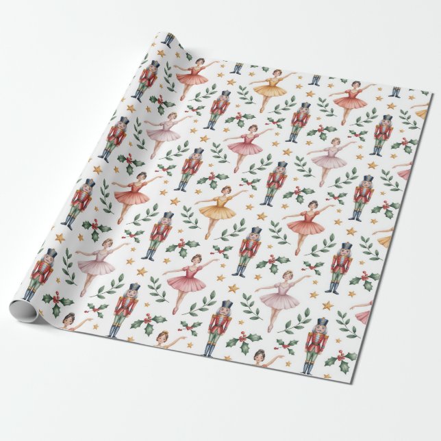 Nutcracker Ballet Christmas Wrapping Paper (Unrolled)