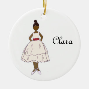 Nutcracker Ballet Clara Customizable Keepsake Ceramic Ornament