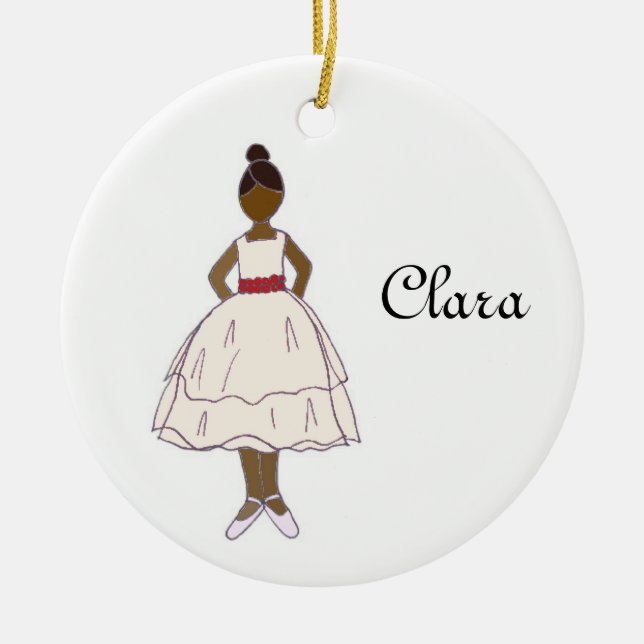 Nutcracker Ballet Clara Customizable Keepsake Ceramic Ornament (Front)