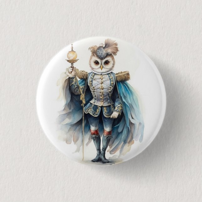 Nutcracker Ballet, Drosselmeyer Owl 1 Inch Round Button (Front)