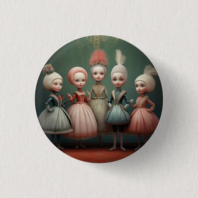 Nutcracker Ballet Fashion-Buffoons/Polichinelles 1 Inch Round Button (Front)