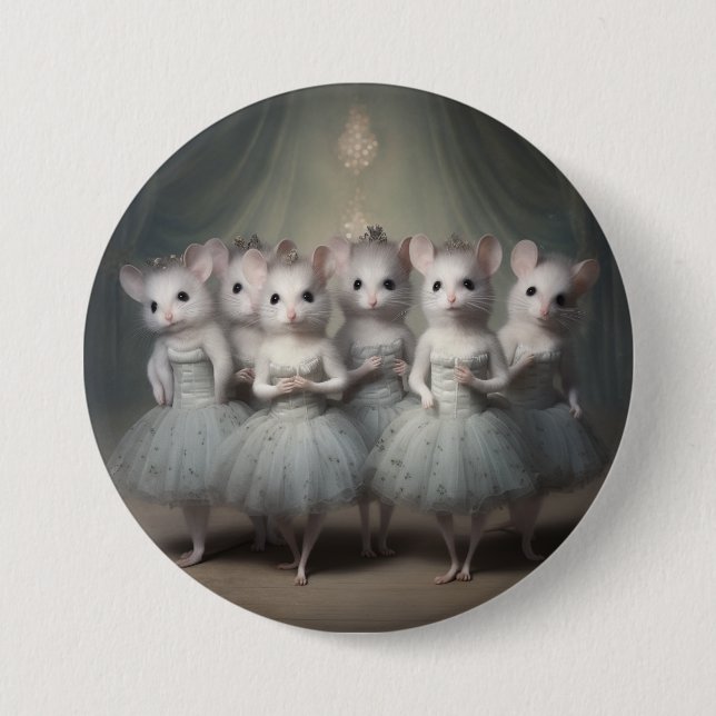 Nutcracker Ballet Fashion-Mice 3 Inch Round Button (Front)