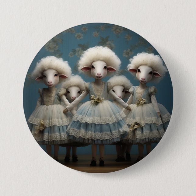 Nutcracker Ballet Fashion-Sheep 3 Inch Round Button (Front)