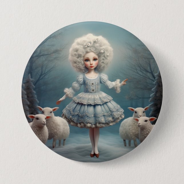Nutcracker Ballet Fashion-Shepherdess 3 Inch Round Button (Front)