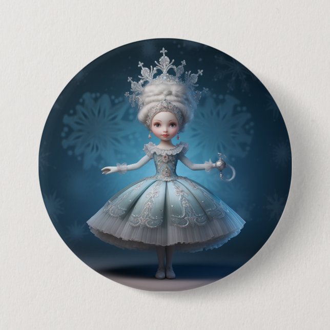 Nutcracker Ballet Fashion-Snow Queen 3 Inch Round Button (Front)