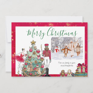 Nutcracker Ballet Flat Holiday Card