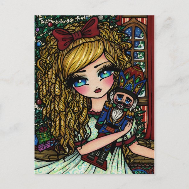 Nutcracker Ballet Girl Christmas Holiday Postcard (Front)