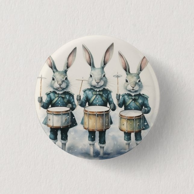 Nutcracker Ballet, Hare Drummers 1 Inch Round Button (Front)