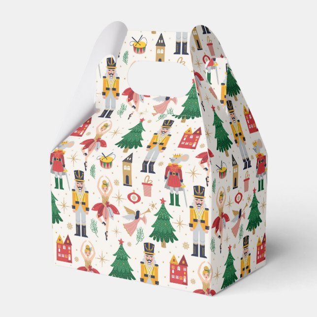 Nutcracker Ballet Holiday Pattern Favor Box (Front Side)