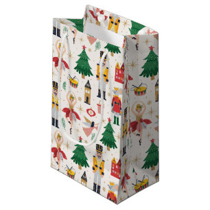 Nutcracker Ballet Holiday Pattern Small Gift Bag