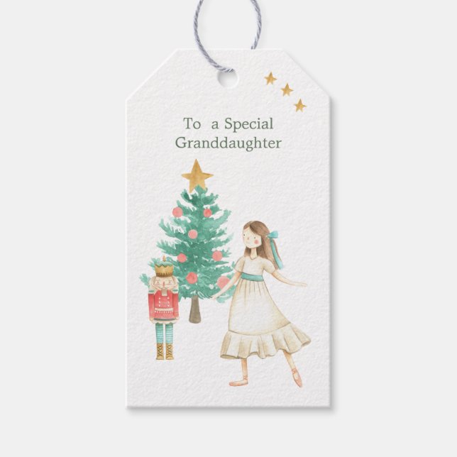 Nutcracker Ballet Images Christmas Gift Tags (Front)