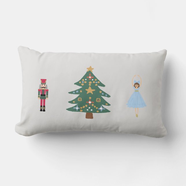 Nutcracker Ballet Painting Christmas Lumbar Pillow (Front)