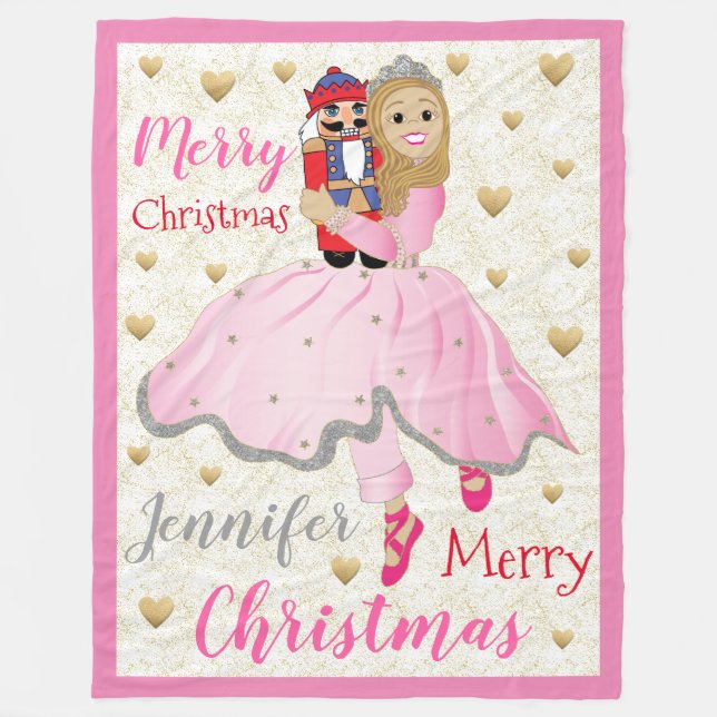 Nutcracker Ballet Personalize Fleece Blanket/Large (Front)