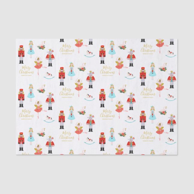 Nutcracker Ballet Personalized Christmas Tissue Paper (Front)