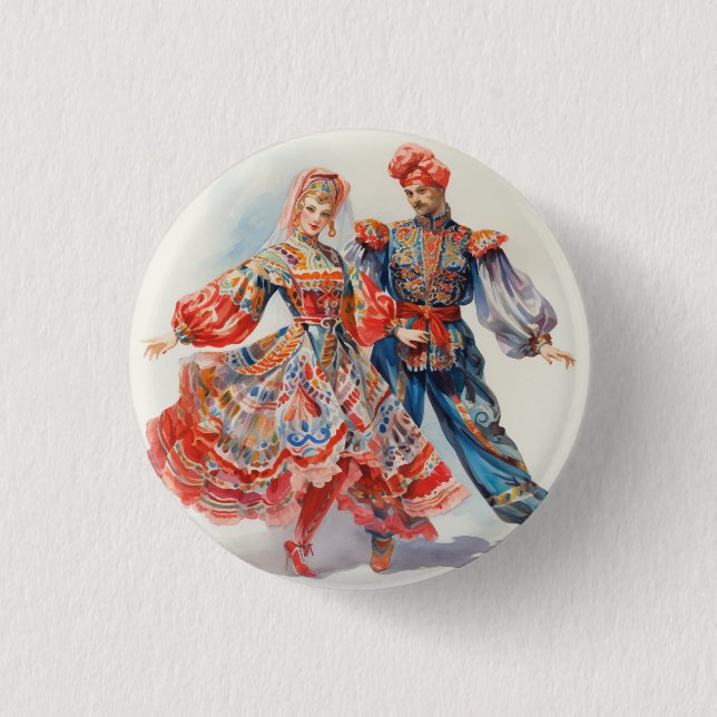 Nutcracker Ballet, Russian Dancers 1 Inch Round Button (Front)