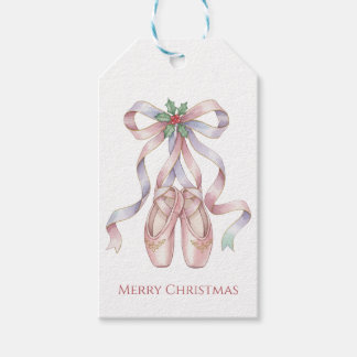 Nutcracker Ballet Slippers with Pink Ribbon Gift Tags