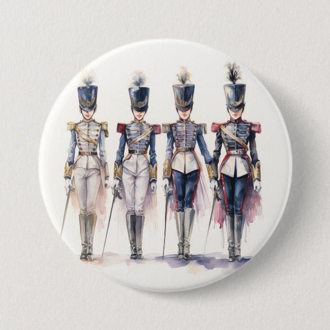 Nutcracker Ballet, Soldiers of the Nutcracker 3 Inch Round Button (Front)
