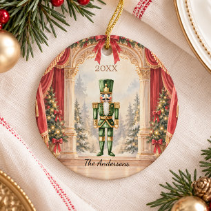 Nutcracker Ballet Theatre Christmas Ceramic Ornament