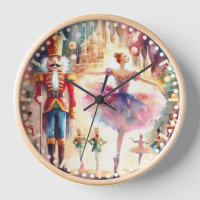 Nutcracker Ballet Watercolor Christmas Ballerina